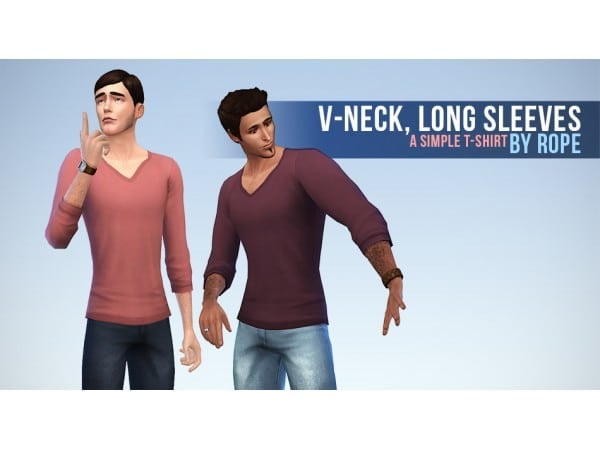 86684 v neck t shirt with long sleeve sims4 featured image