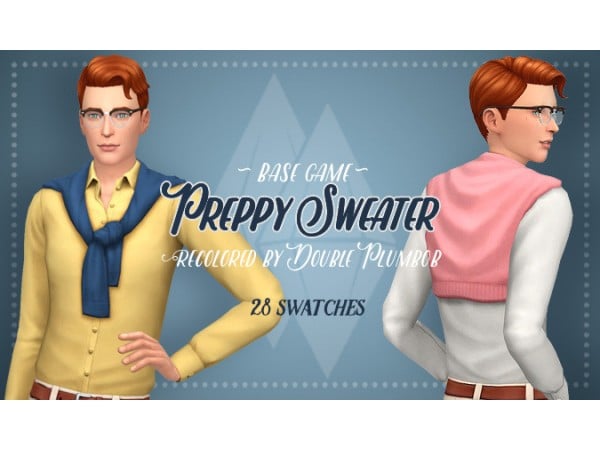 ChicChanger: Dapper Preppy Sweater Recolors (Alpha CC Male Tops)
