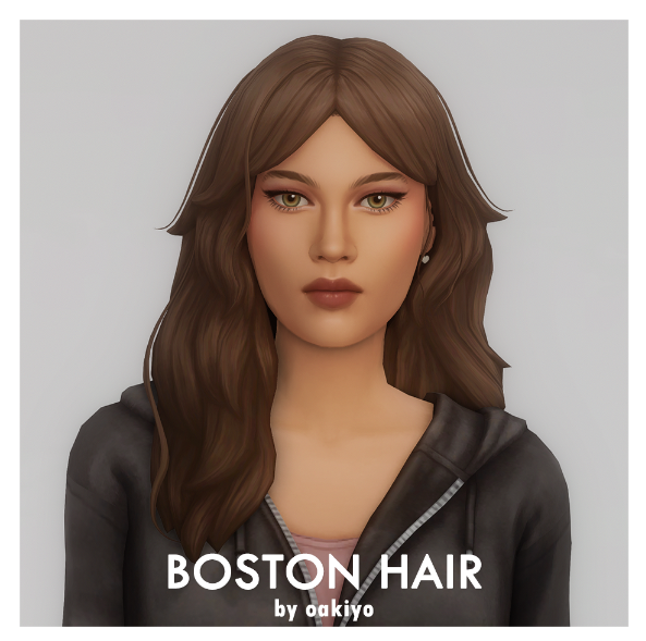 Boston Long Middle Parted Layered Hairstyle