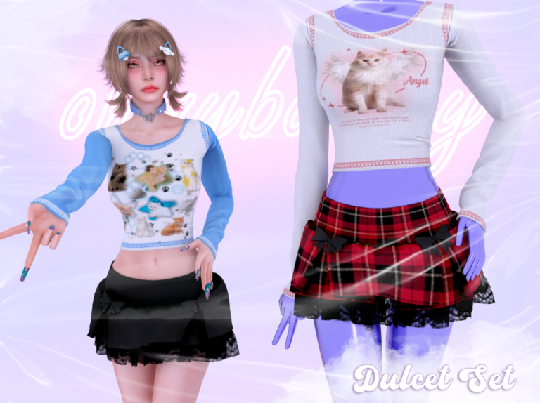 Gothic Long Sleeve Crop Top and Mini Skirt [ALPHA]