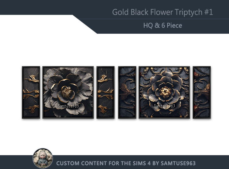 High Quality Dark Flower Painting Decor