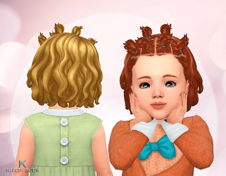Katy Short Hairstyle with Hair Clips for Toddlers