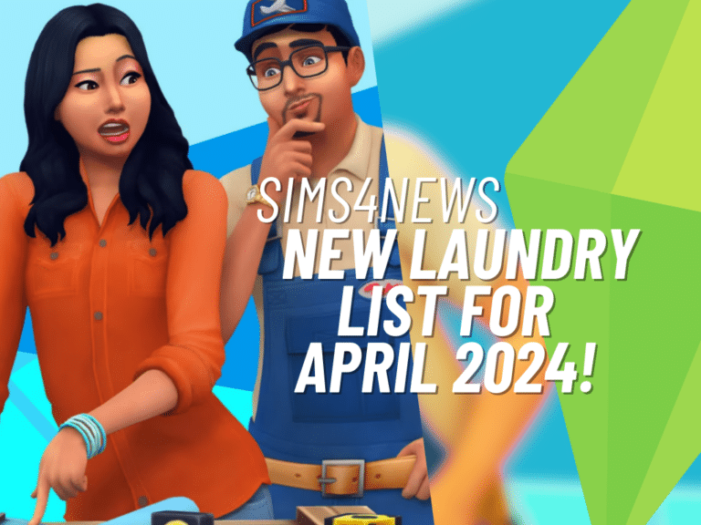 New Laundry List For The Sims 4 (April 2024)