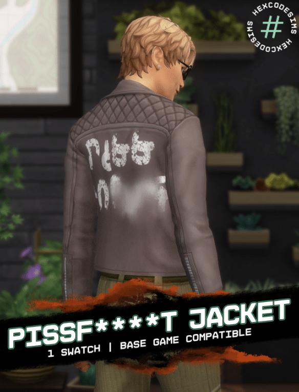 Leather Jacket with Smudge on the Back