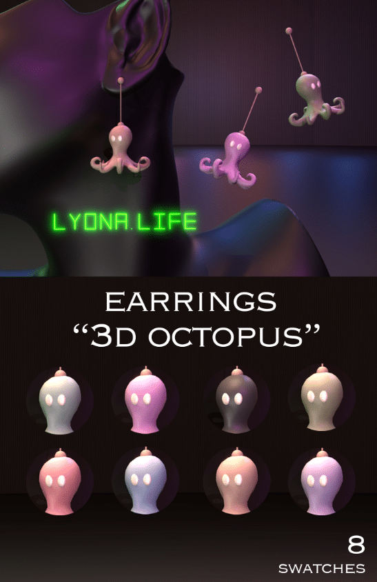 3D Octopus Earrings Accessory [MM]