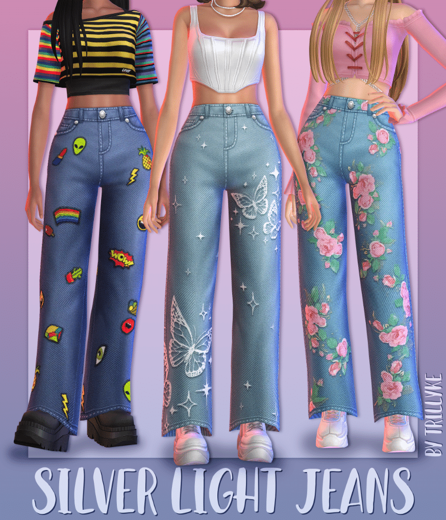 Silver Light Jeans by Trillyke