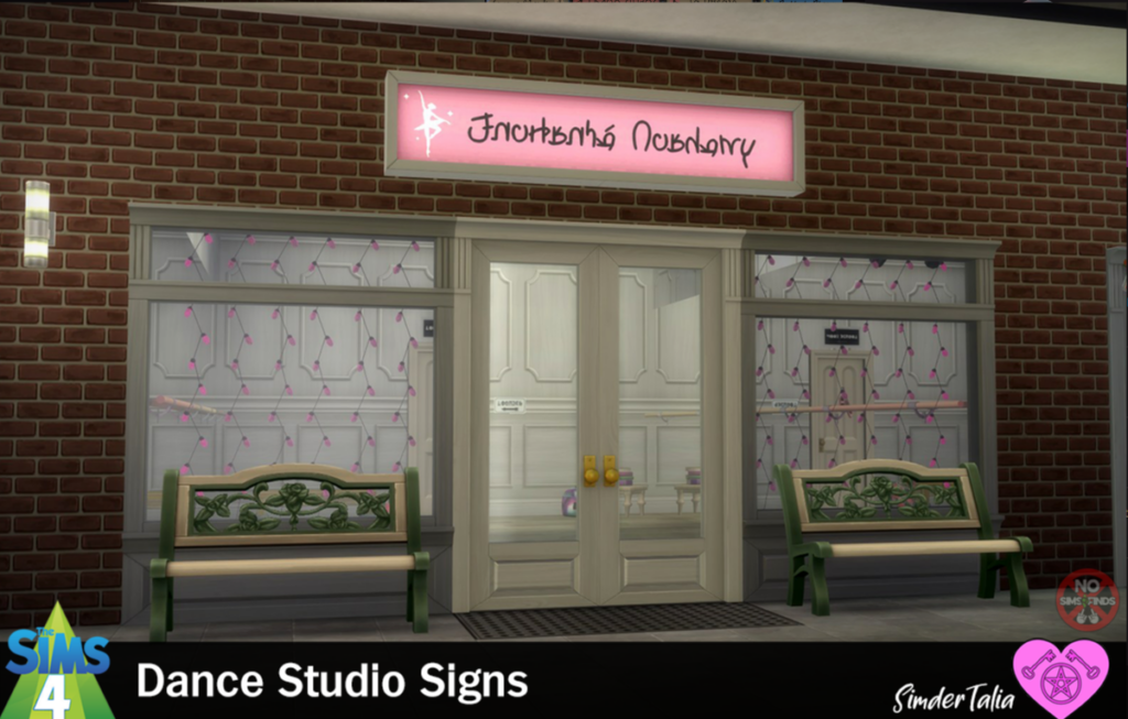Simlish Dance Studio Signs Decor