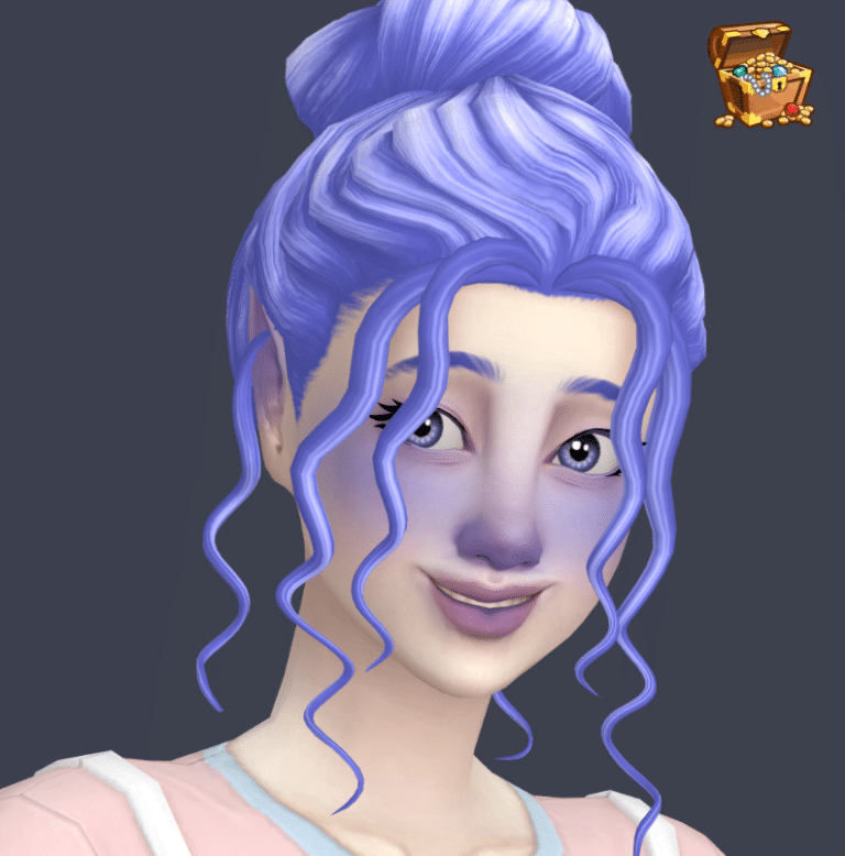 Wavy Hairstyle with Top Bun Recolors [MM]