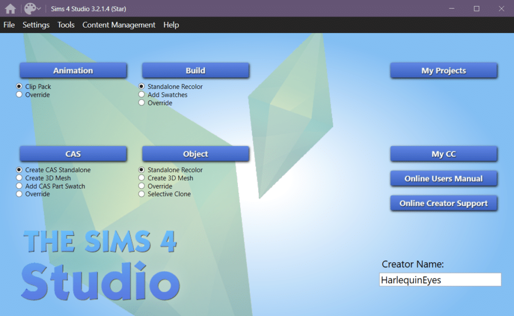 Sims 4 Studio Main
