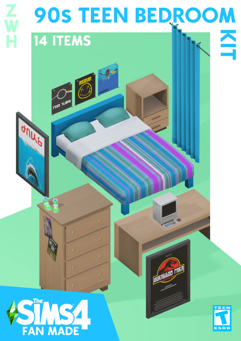 90s Teen Bedroom Kit