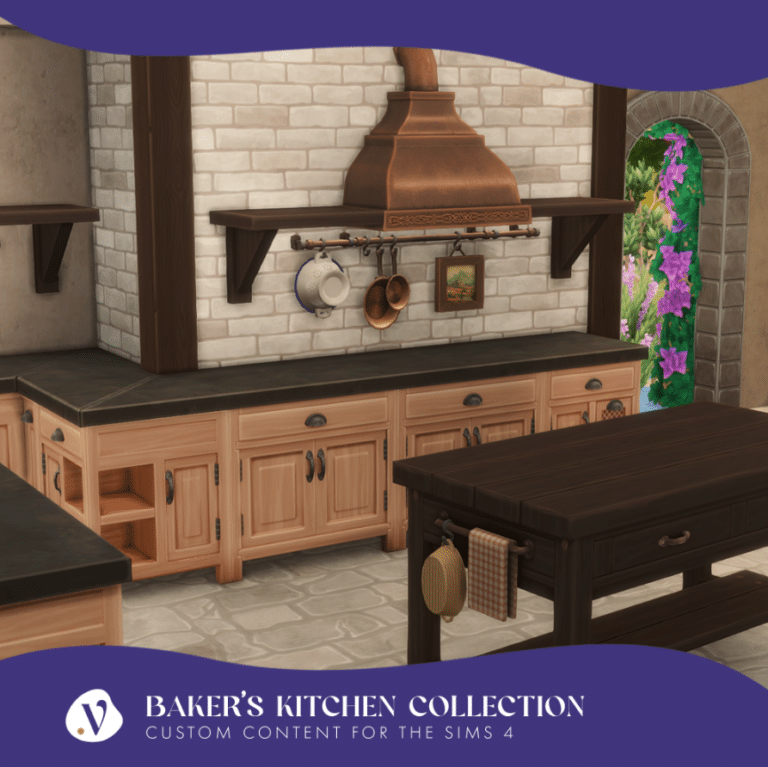 Baker’s Kitchen Collection Part 1 ( Kitchen Counter/ Kitchen Island/ Rail/ Range Hood/ Shelf/ Workbench) [MM]