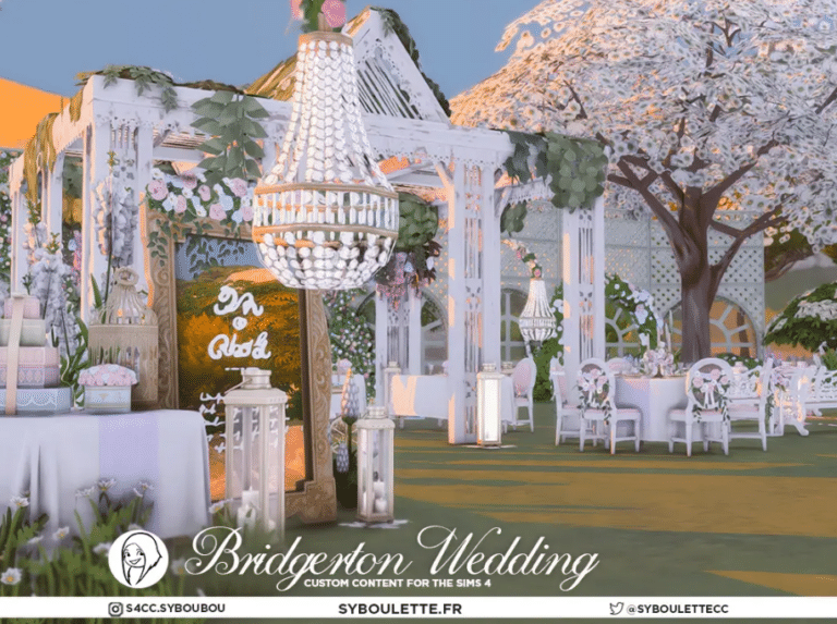 Bridgerton Wedding Set ( Chairs/ Table/ Cart/ Bar/ Decor/ Clutter/ Lighting) [MM]