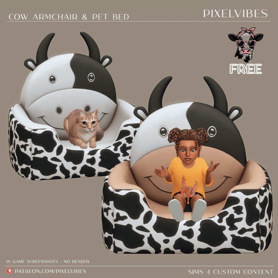 Cow Armchair & Pet Bed by pixelvibes
