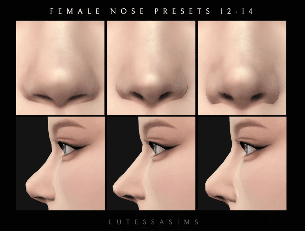Female Nose Presets 12-14 by lutessasims