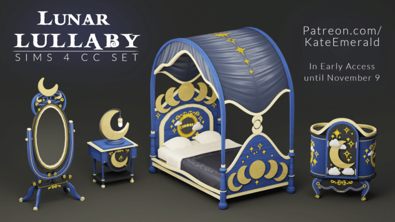 Lunar Lullaby Set ( Bed/ Nightstand/ Lamp/ Dresser / Mirror) [MM]