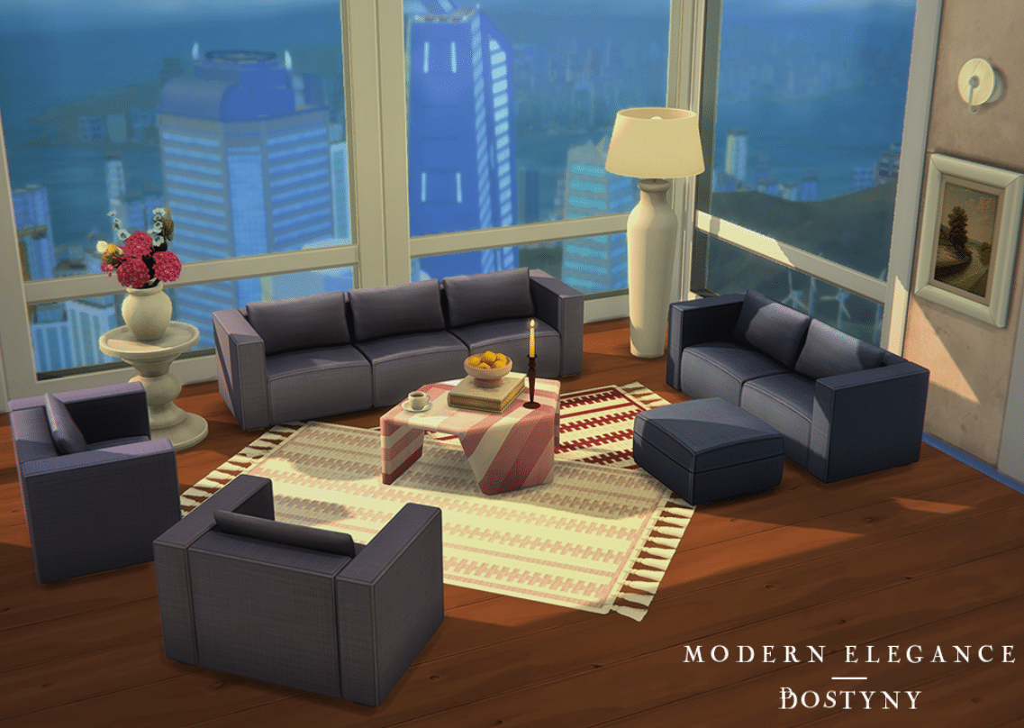 Modern Elegance Part 1 (Sofa/ Floor Lamp/ Tables/ Rug/ Wall Art/ Decors) [MM]