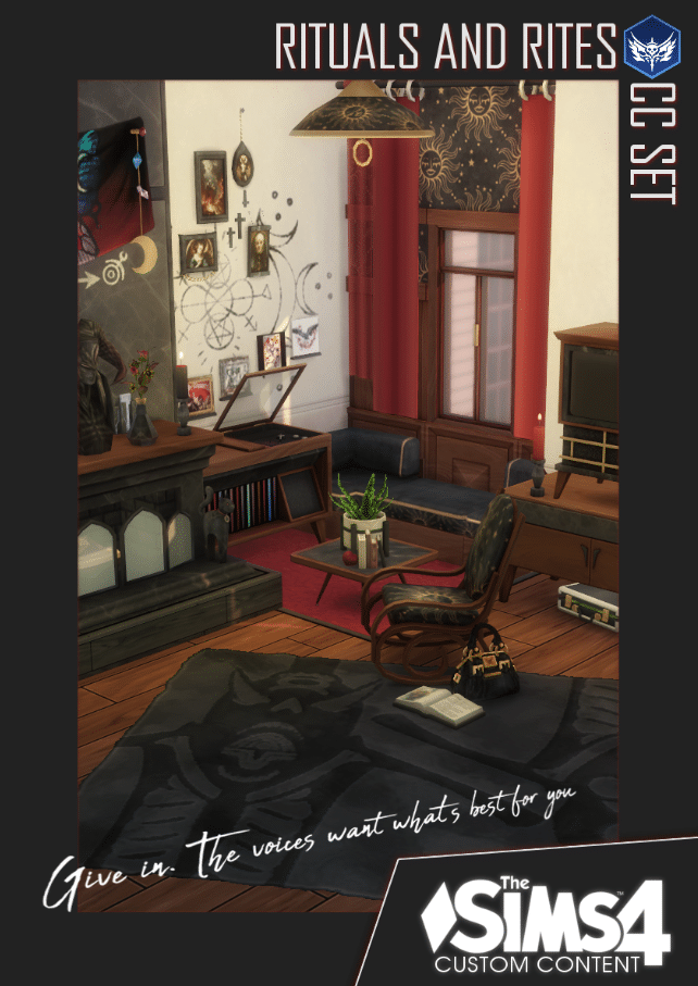 Rituals & Rites Set (Bed/ Chairs/ Tables/ Vanity/ Decor/ Clutter/ Plant/ Lights/ Tiles/ Door/ Wall Decor/ Rug ) [MM]