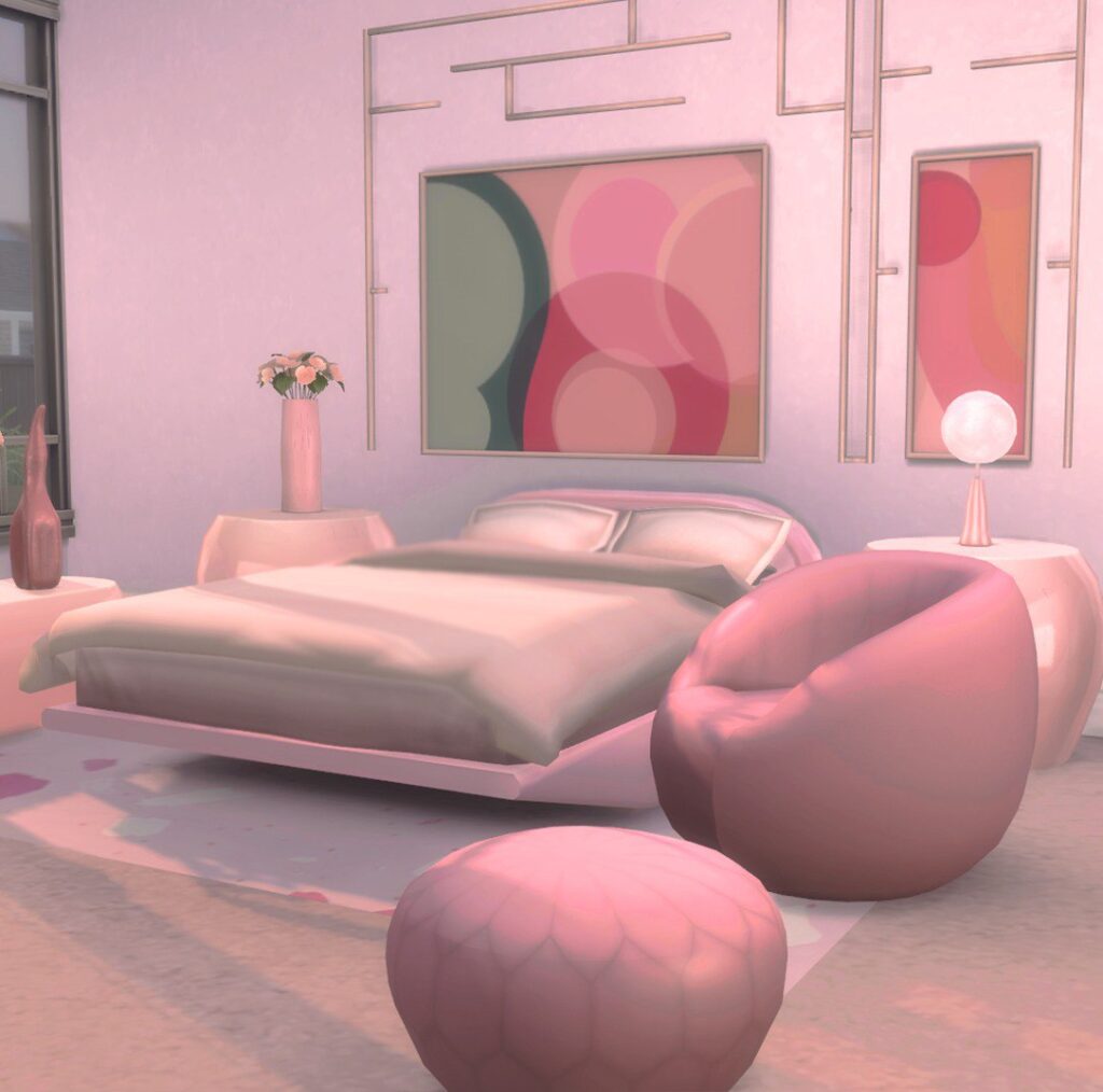 SNOOTYSIMS - Modern Pink Bedroom Set