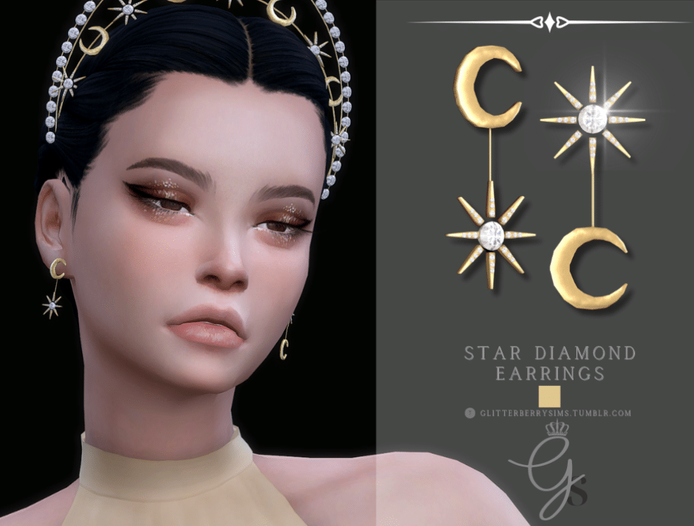 Star Diamond Earrings by Glitterberrysims