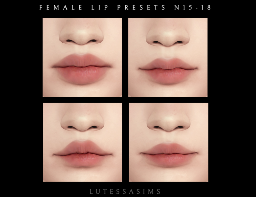 Female Lip Presets N15-18 by lutessasims