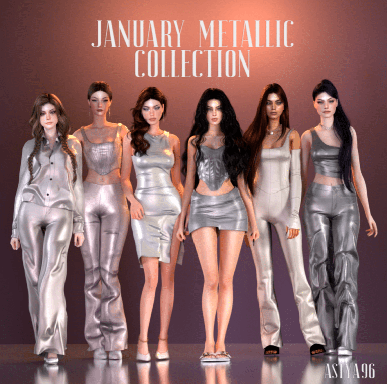 January 2024 Metallic Collection ( Corset/ Top/ Pants/ Skirt/ Dress/ Gloves) [Alpha]