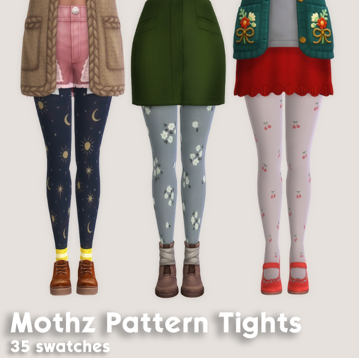 Mothz Pattern Tights by gladlypants