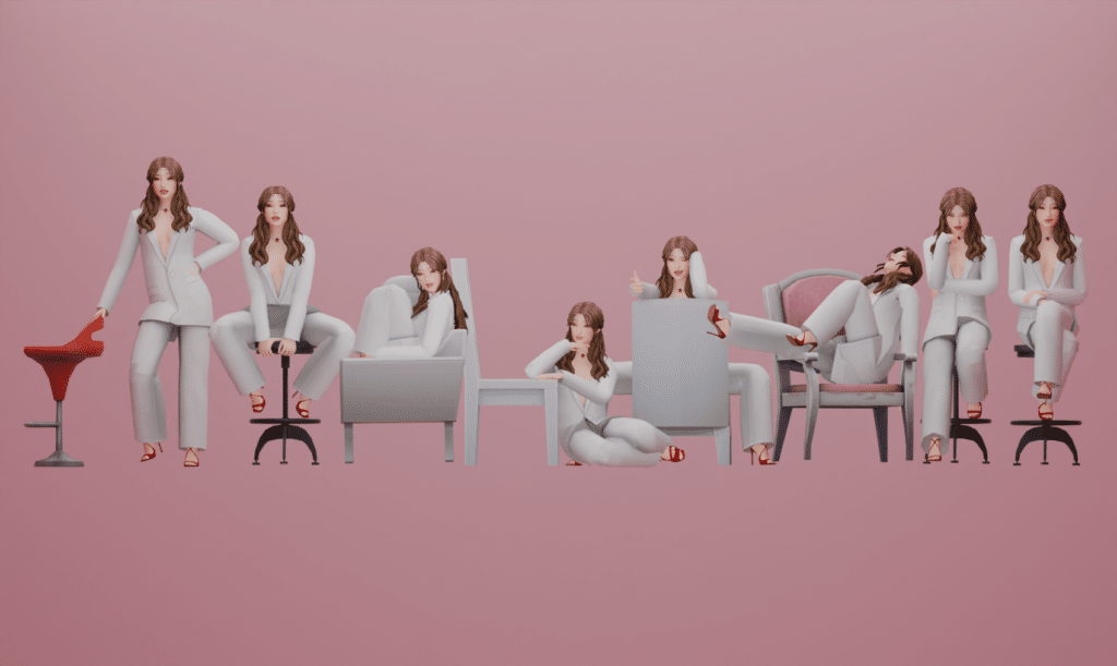 SNOOTYSIMS - Korean Poses with Chairs