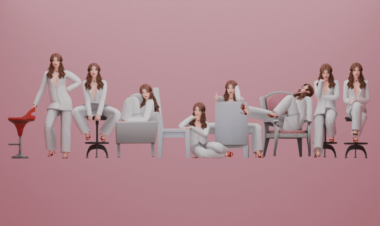 Search Results 40 Korean Poses with Chairs Pose Pack by SNOOTYSIMS