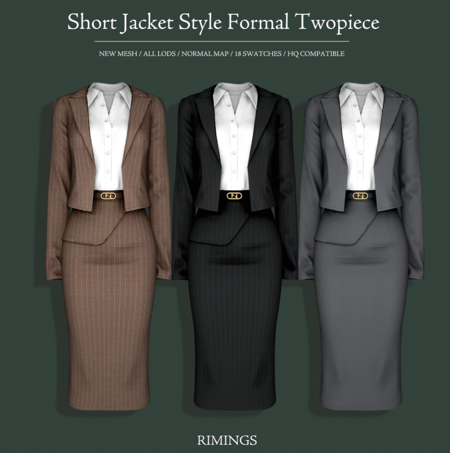 Short Jacket Style Formal Twopiece by Rimings