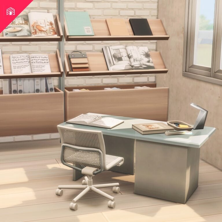 Klean Collection – Part 4 ( Bookshelf/ Desk Chair/ Desk/ Table/ Clutter/ Books/ Decor) [MM]