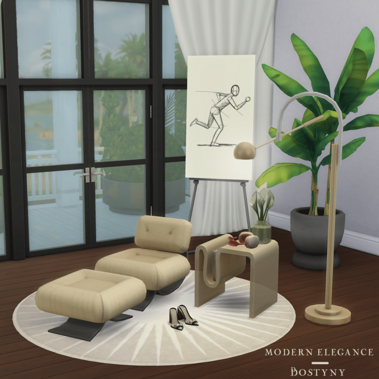 Modern Elegance – Mini Set 3 (Chair/ Speaker/ Decor/ End Table/ Floor Lamp) [MM]