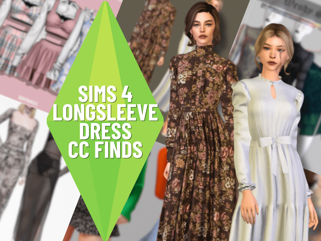 SnootySims Longsleeves Dress CC Finds