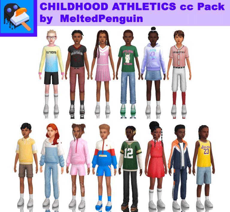 Childhood Athletics CC Pack ( Tops/ Bottoms/ Hat/ Socks/ Shoes/ Leggings) [MM]
