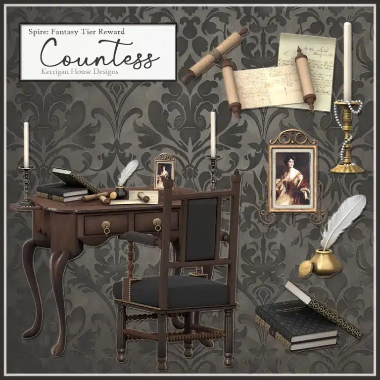 Countess Set ( Desk/ Chair/ Clutter/ Decor ) [Alpha]