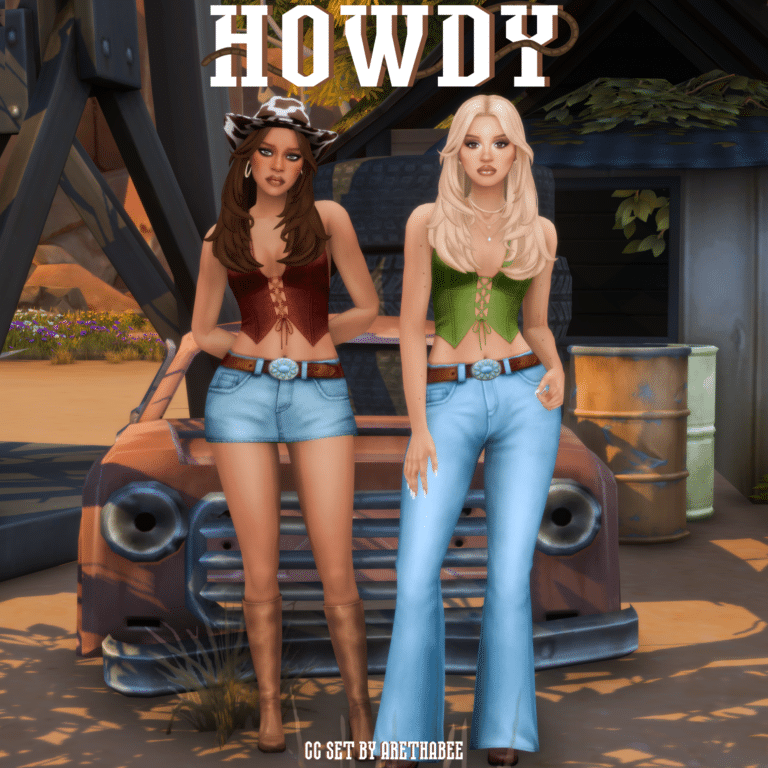 Howdy Set ( Hair/ Boots/ Hat/ Top/ Skirt/ Jeans ) [MM]