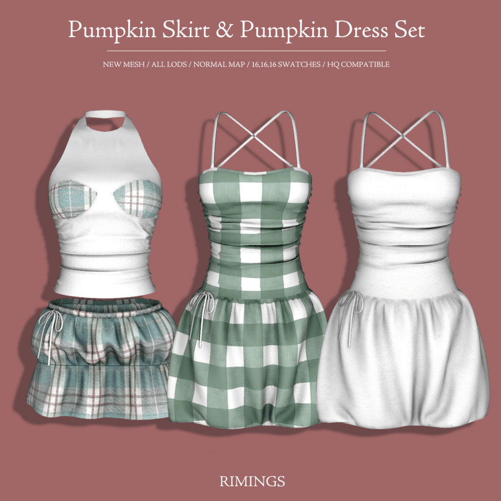 Pumpkin Skirt & Pumpkin Dress Set by Rimings