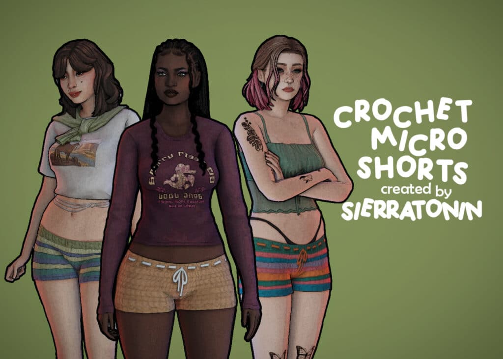 Crochet Micro Short by sierratoninsims