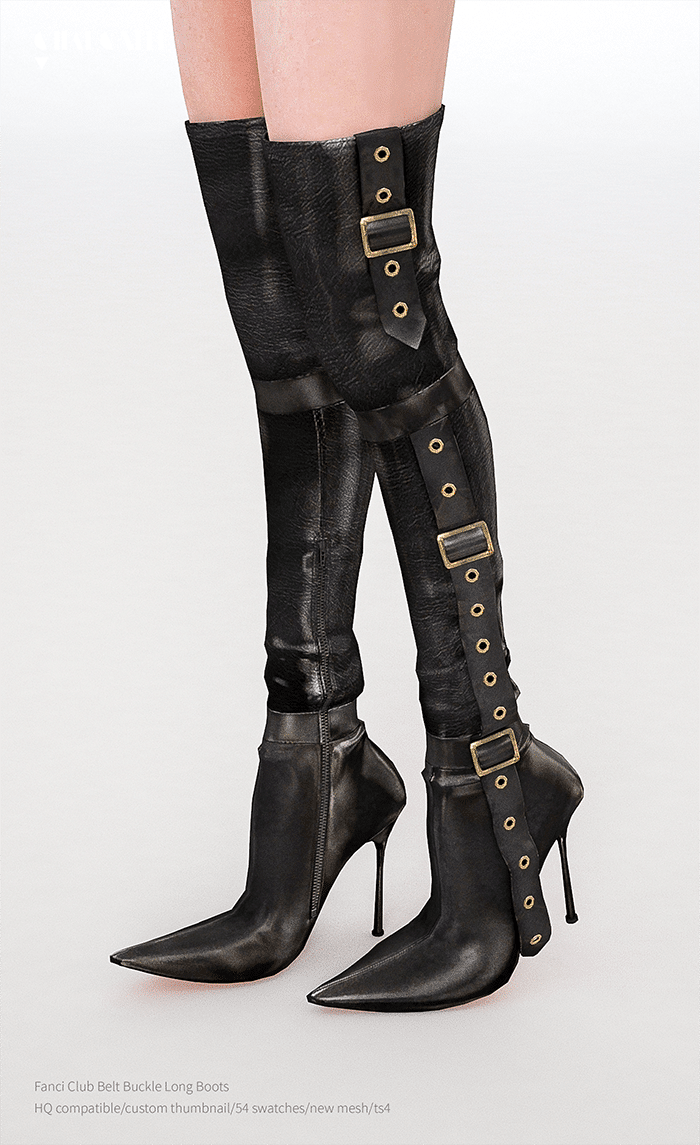Fanci Club Belt Buckle Long Boots [Alpha]