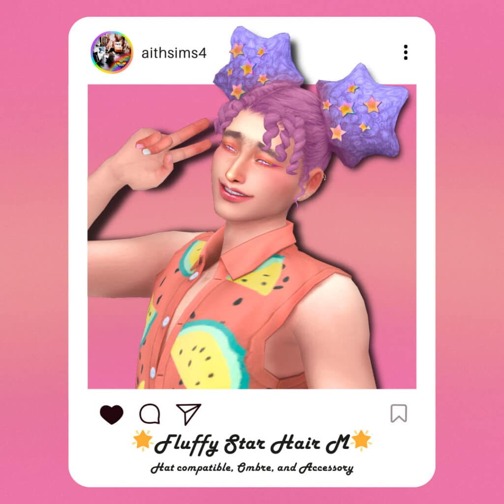 Fluffy Star Hair by aithsims4