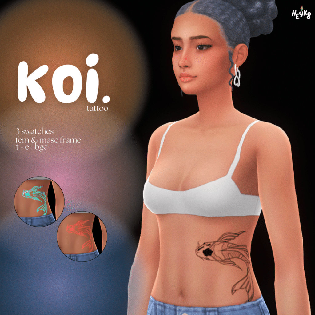 HEYK8 Koi Hip Tattoo