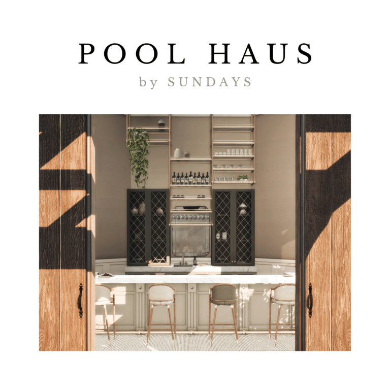 Pool Haus ( Sofa/ Armchair/ Ottoman/ Bar Stool/ Bar/ Ceiling Shelves/ Counter/ Counter/ Table/ Cocktail/ Wine Bottle ) [Alpha]