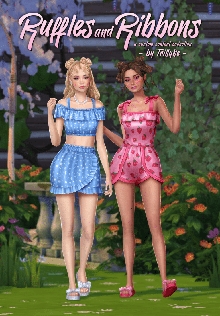 Ruffles and Ribbons Set ( Romper/ Top/ Skirt/ Slippers/ Earrings/ Necklace ) [MM]