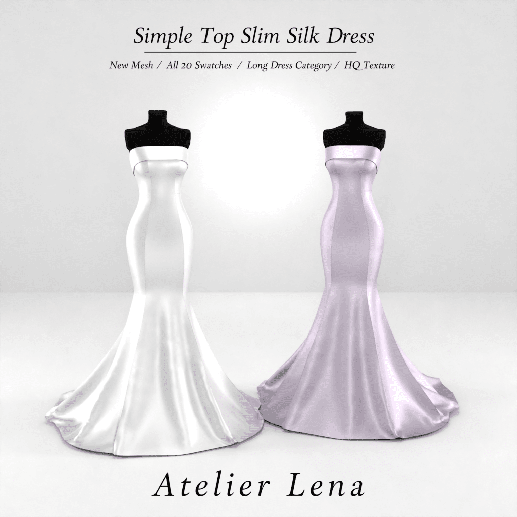 Simple Top Slim Silk Dress by Atelier Lena