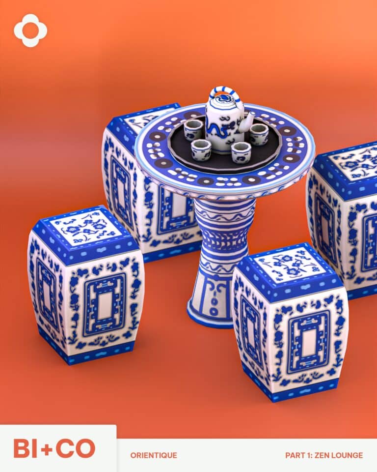 Orientique Part 1: Zen Lounge ( Table/ Stool/ Tea Set ) [MM]