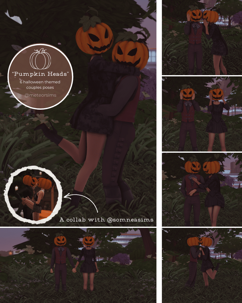 Pumpkin Heads - A Pose Pack by somneasims x meteor_sims