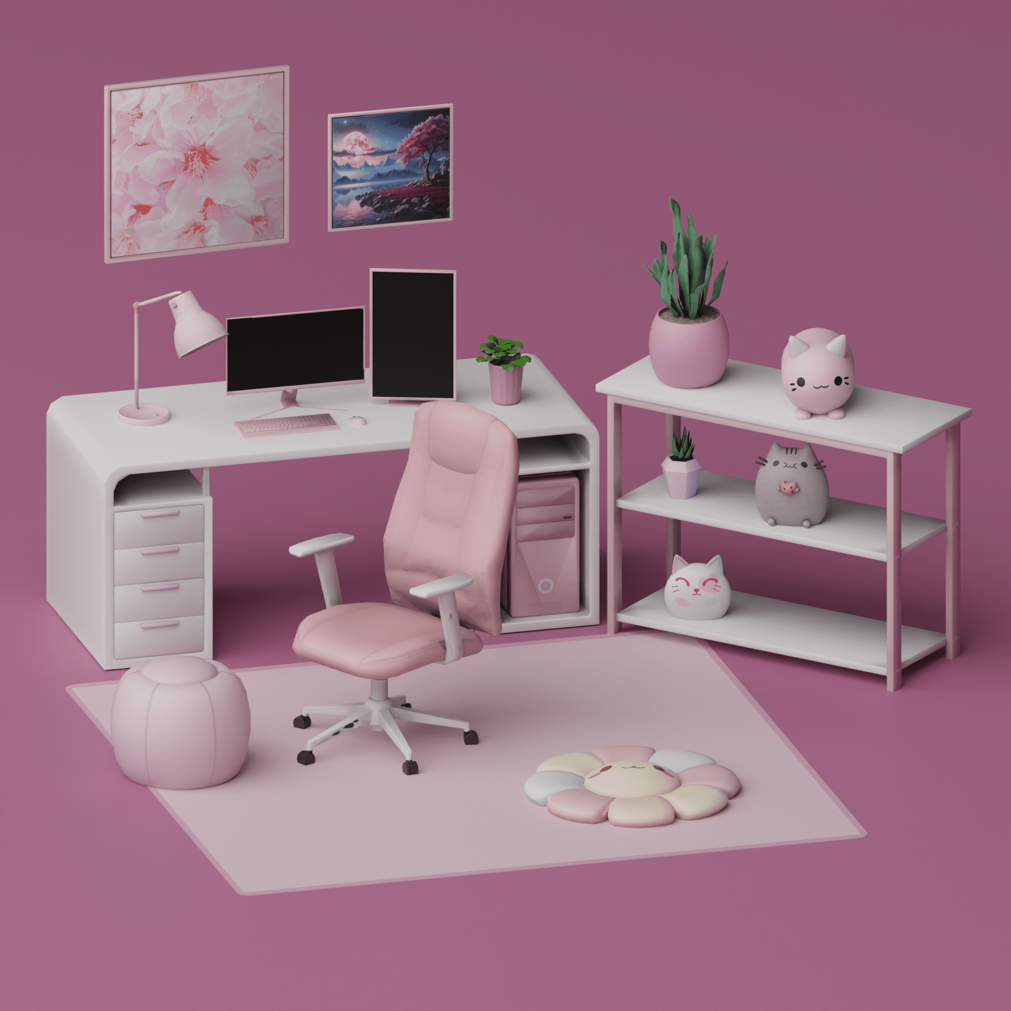 SNOOTYSIMS - Cheeky Pink Workstation