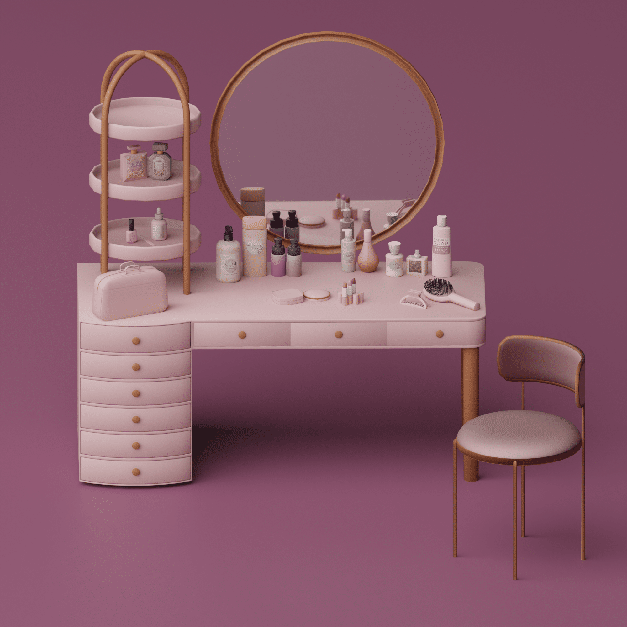 SNOOTYSIMS Pink Rush Vanity Set