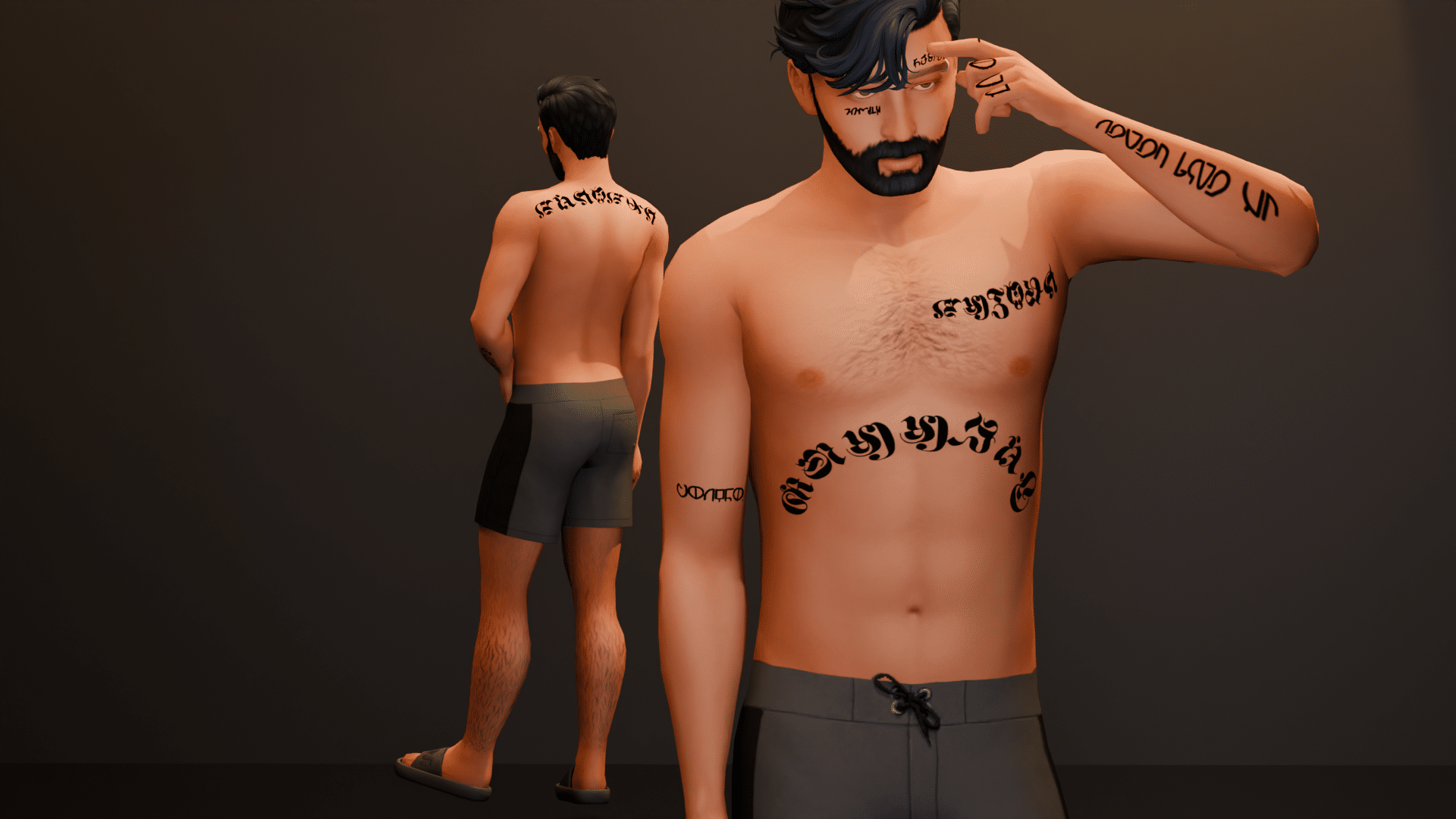 SNOOTYSIMS Simlish Male Tattoo V2