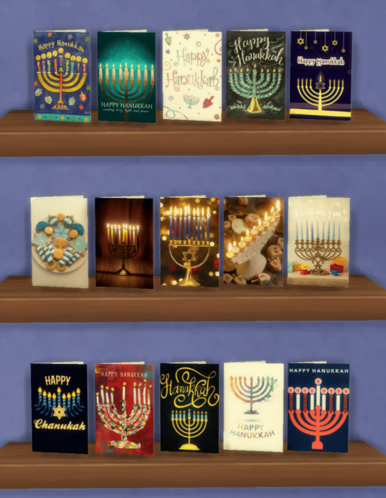 15 assorted greeting cards for celebrating Hanukkah