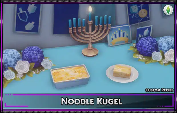 A group serving and a single serving of noodle kugel